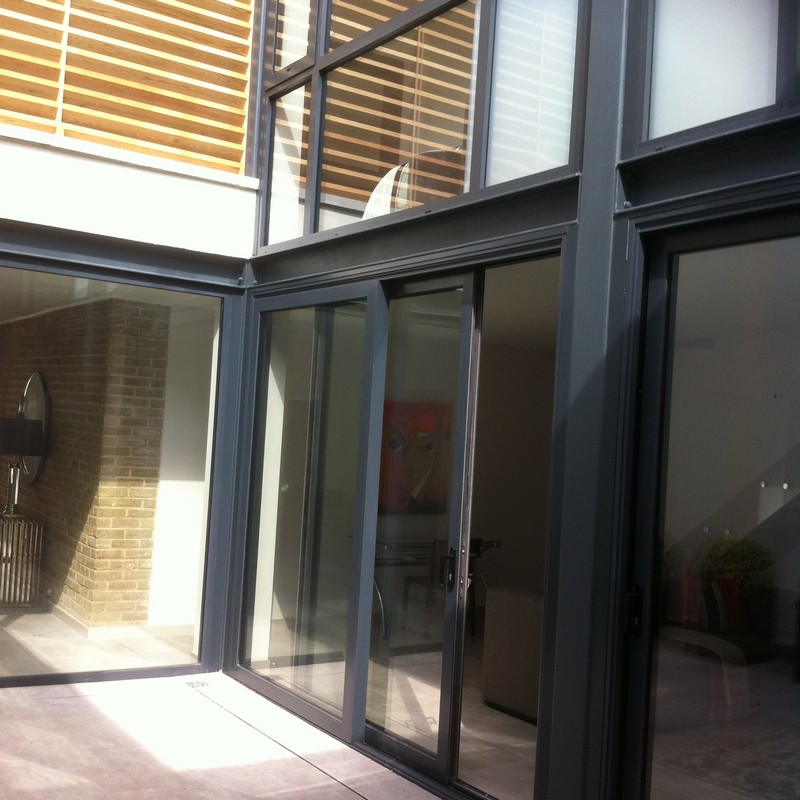 Anthracite aluminium sliding patio doors fitted in Lambeth